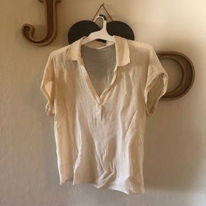 Off-white linen blouse